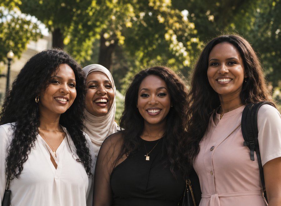 Group of smiling women